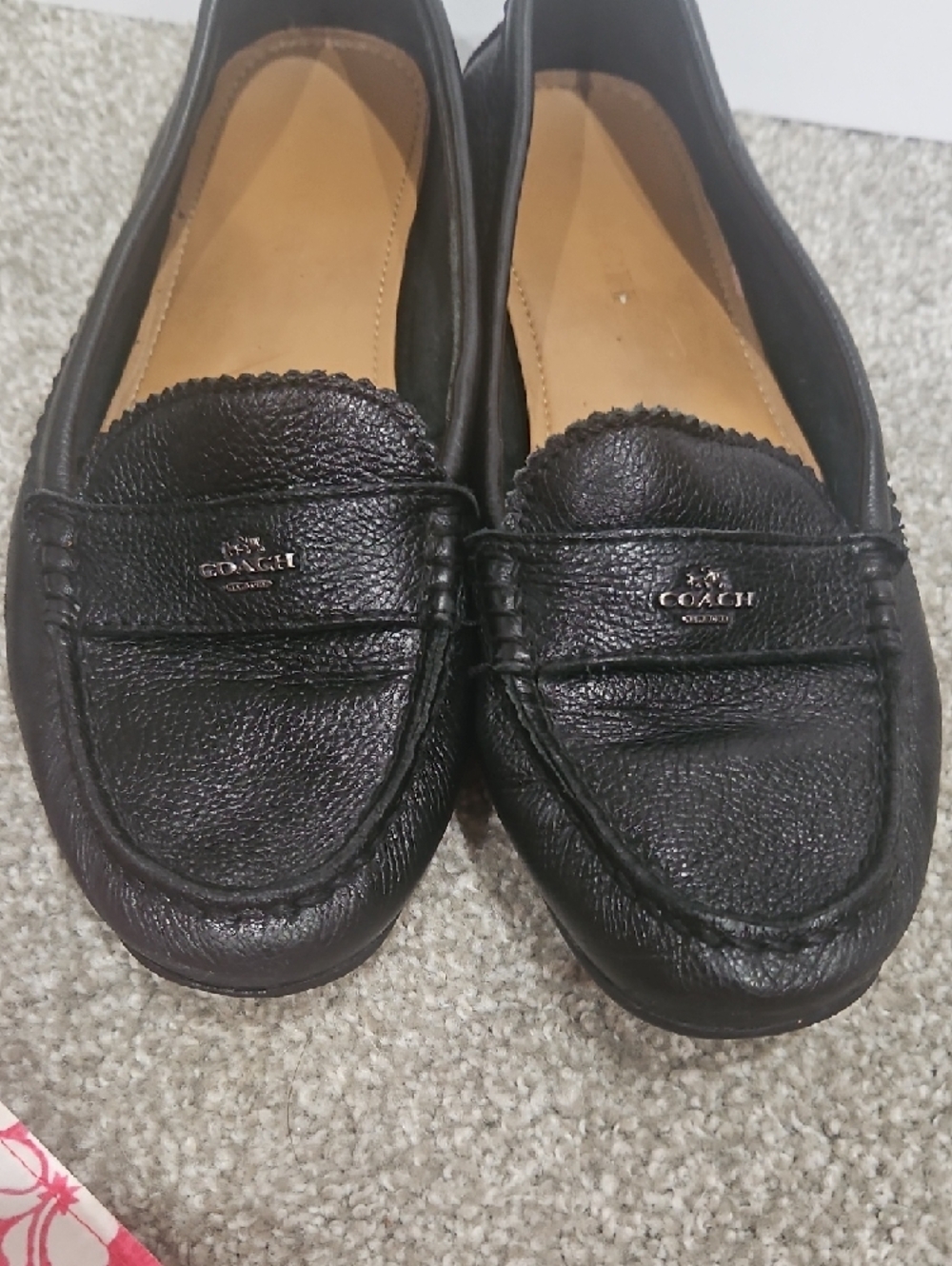 Coach Black Leather Odette  Penny Loafers with Silver Coach Logo SZ 10 - Picture 10 of 10